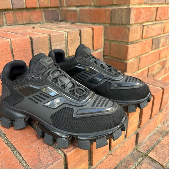 Prada Black Men\'s Chunky Trail-Style Sneakers main image 4
